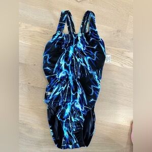 SPEEDO Performance Racing Blue Swimsuit blue black women’s size 6